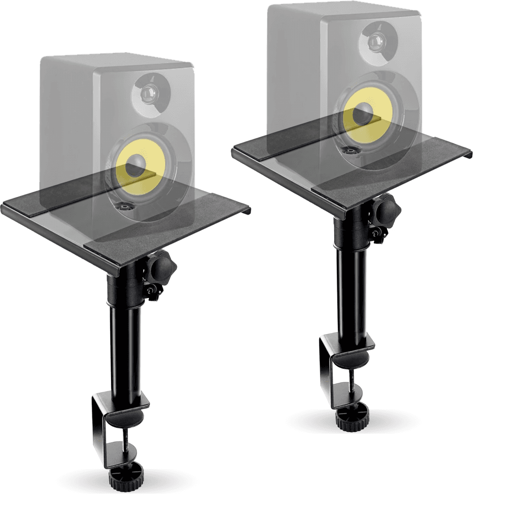 Pair Of UTX 640 Desk Clamp Standing Monitor Stand Adjustable Height 310-460mm