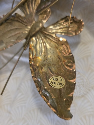 Vintage MCM Messing Schmetterling Wandbehang Mid Century Modern Boho Cooper? - Bild 13 von 15