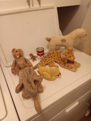 Steiff Stuffed Animals Collection Set of 6 Plush Toys From Germany Used