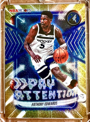 ANTHONY EDWARDS 2025-26 Topps NBA Hoops PAY ATTENTION Gold SP 46/50 T-WOLVES