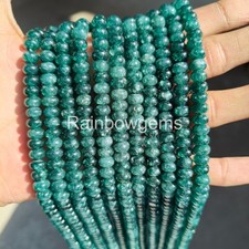 Grandidierite Necklace 8mm Rondelle Beads, Rare Blue-Green Gemstone Jewelry