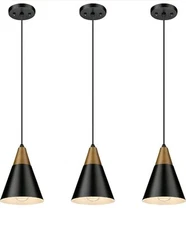 Pendant Light Fixtures, 3 Pack Modern Industrial Pendant Lighting Height...