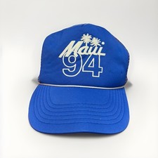 Vtg Maui Summer Hat Snapback Trucker Cap Mesh Rope 80s 90s Y2k 1994