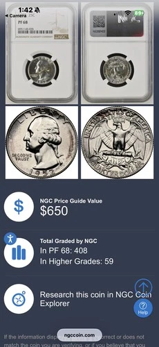 1952 Washington Quarter Superbird NGC PF68 Brilliant White PR68 RARE