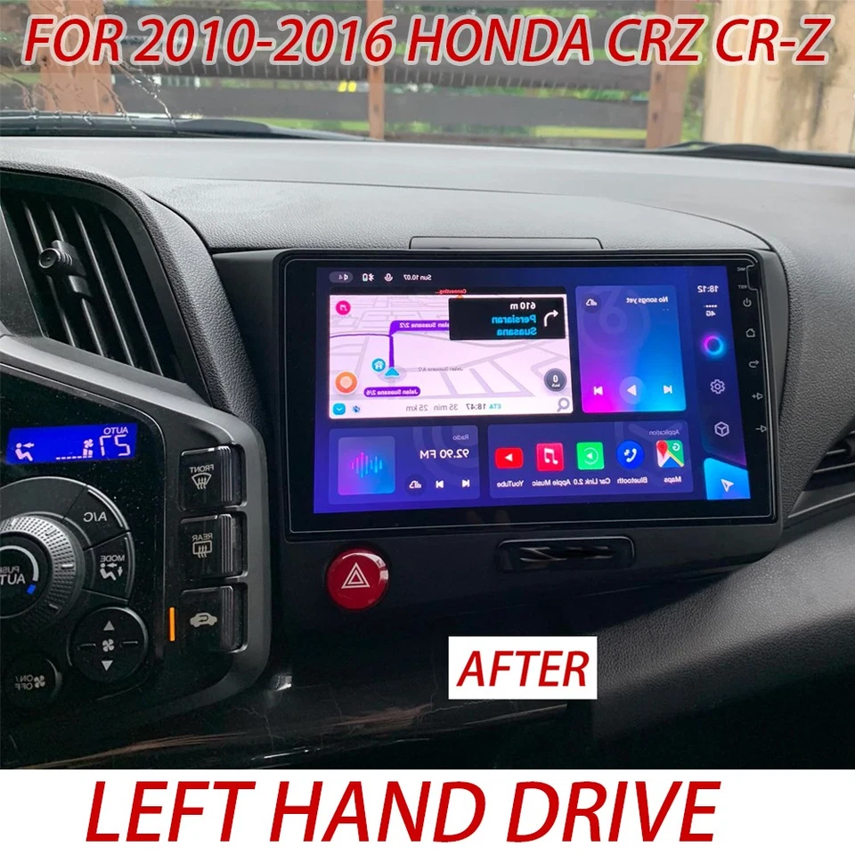 Radio 64G para Honda CRZ CR-Z 2010-2016 CarPlay Android 14 estéreo FM+CAM BT Foto 2 de 4