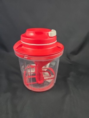 Tupperware Supersonic Chopper Pull-Cord Top Blade & Whisk Red 1.35 L Complete