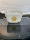 Vintage Pyrex Butterfly Gold 501-B Lid 501-C Refrigerator Dish 12 oz/350 ml USA