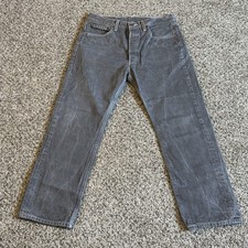 Levis 501 Jeans Men 32x30 Gray Button Fly Denim Lighting Faded Straight Y2K