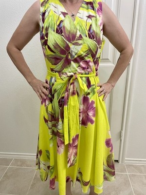 green emerald velvet dress TAHARI ASL Printed Fit & Flare Dress (Blue, 8) at Amazon Women's Clothing  store main image 0