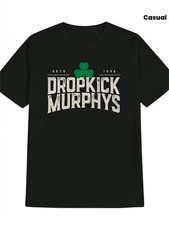 Men's Irish-Themed 3D Print T-Shirt - Dropkick Murphys Logo  Design