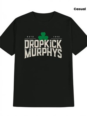 Men's Irish-Themed 3D Print T-Shirt - Dropkick Murphys Logo & Design, Casual Rou