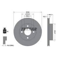 Textar Bremsscheiben Vorne Ø238 Mm InnenbelüFtet FüR Nissan Micra II K11
