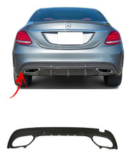Für Mercedes-Benz C W205 AMG 14-21 Neu Heckstoßfänger Spoiler Leiste Schwarz