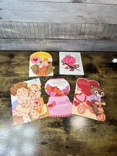 VTG Hallmark Valentine’s Day Card Lot. Unsigned. Die Cut, Clown, Child Mouse+++