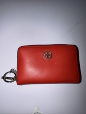 Tory Burch Red Saffiano Leather Zip Wallet