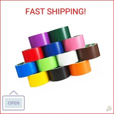 GiftExpress 12 Assorted Colored Duct Tapes 10 Yards x 2 Inch Rolls,12 Multi Purp