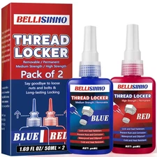 Thread Locker Blue and Red Medium and Strong Strength Thread Lock Threadlocke...