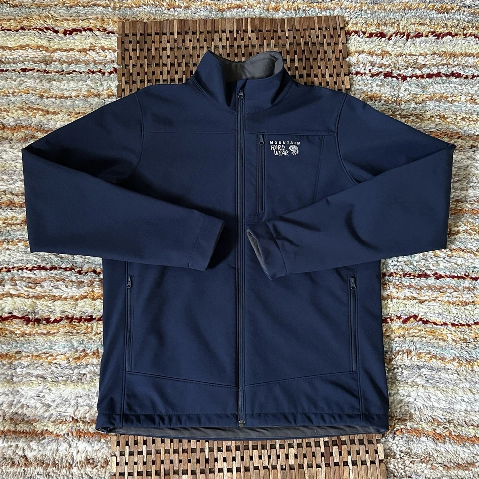 Mountain Hardwear Soft Shell Full Zip Jacket Navy Blue Men’s Size Medium M - Image 2 of 4