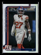 Tyler Nubin 2025 Topps Chrome Football Refractor #231 Giants [tig83
