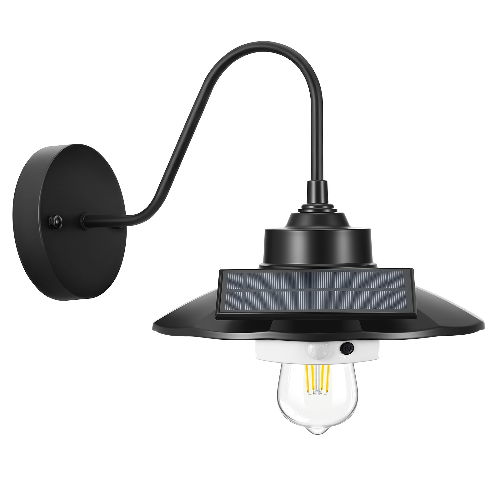 VEVOR 2 Pack Solar Outdoor Barn Light 3 Modes Farmhouse Gooseneck Wall Sconce