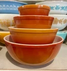 HTF PYREX  Nesting Bowls Flameglo Orange Ombre 401 402 403 404 Lot of  4