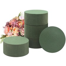 5 PCS 3.15" Green Round Wet Dry Floral Foam Blocks for Flower Arrangements