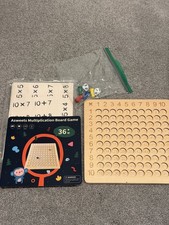 Asweets Multiplication Board Game   Wooden Math Learning Toy with Dice