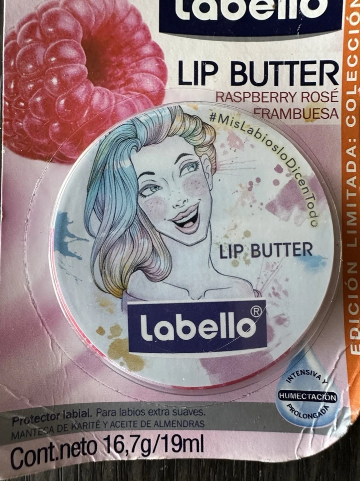 Lata de mantequilla labial Labello. Rosa frambuesa. Embalaje original nuevo precintado. 19 ml Foto 3 de 4