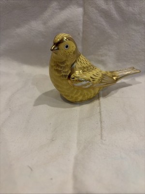 Royal Crown Derby Porcelain Canary Bird Paper Weight