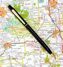 Cross Century Ballpoint Pen, Matte Black w/ gold filled trim, blue refill