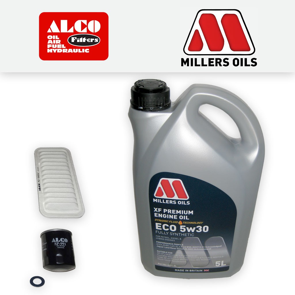 Toyota Aygo 1.0 2005-2014 Service kit - Alco Oil Air Filters + Millers Eco Oil