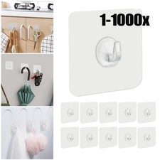 1~500 Self Adhesive Hooks Strong Sticky Stick on Wall Door Hang Holder Removable