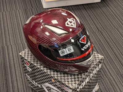Yohe FF-991 Predator-Style Carbon Fibre Full Face Motorcycle/Trackday Helmet XL