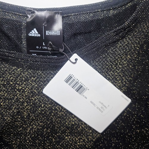 NWT Wolford X Adidas Motion Workout Crop Tee Size Large Studio Motion Black Gold - Picture 3 of 4