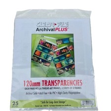 Clear File Archival Plus 120mm Transparencies Acid Free High Clarity 25 Pack NEW