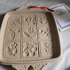 Brown Bag Cookie Art Mold Shortbread Pan 1988 Hill Design Hearts & Flowers 9”