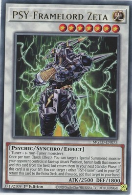 Yugioh PSY-Framelord Zeta MGED-DE075 Rare 1. NM x3 Spielset