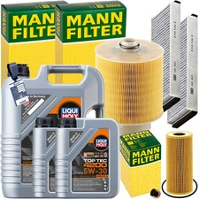 MANN INSPEKTIONSPAKET+7L LIQUI MOLY 5W-30 ÖL passend für AUDI A6 C6 2.4-3.2 TFSI