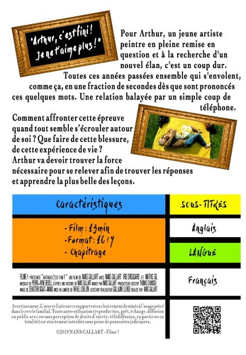 DVD "Arthur, c'est fini !" réalisé par Nans GALLART + OFFERT CD 2 Titres - Photo 2/3