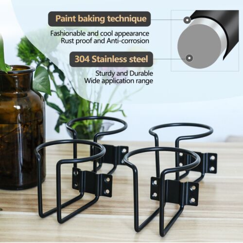 4pcs Black Coating Stainless Steel Boat Cup Holder 3 in Ring Drink Holders - Picture 2 of 6