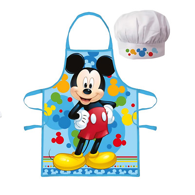 Mickey Mouse Kinder Schürze mit Mütze Kinderschürze Set Koch- & Bastelschürze