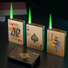 Jet Torch Butane Lighter,Red Flame Ace Card Lighter Windproof Refillable / Gift
