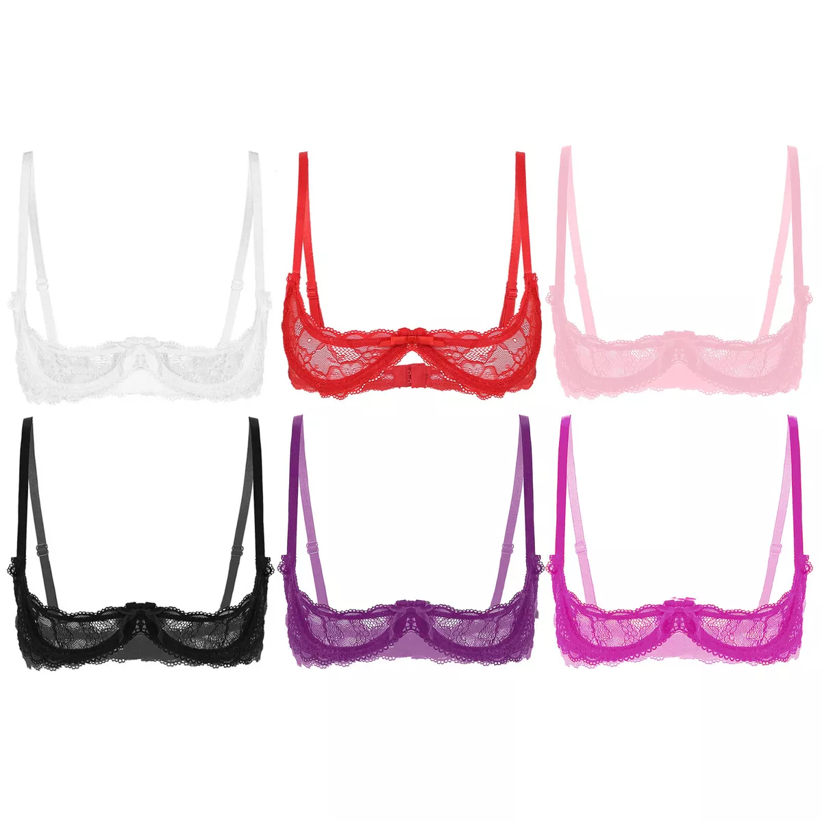 Lace Bras for Women Underwire Push Up Full Coverage Bra Plus Size Brassiere  Sexy See Through Hollow Out Everyday Bra 