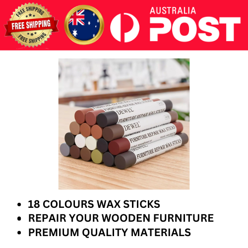 Wood Filler Sticks, 18 Colors Wood Wax Crayons Scratches, Wood Floor Repair Wax - Picture 1 of 8