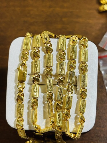 22K Gold 916 Mens Baht Necklace With 28 