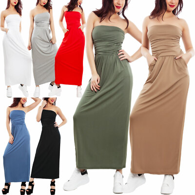 Damen Kleid Bandeaukleid Casual Basic Überwurf TOOCOOL VB-1947