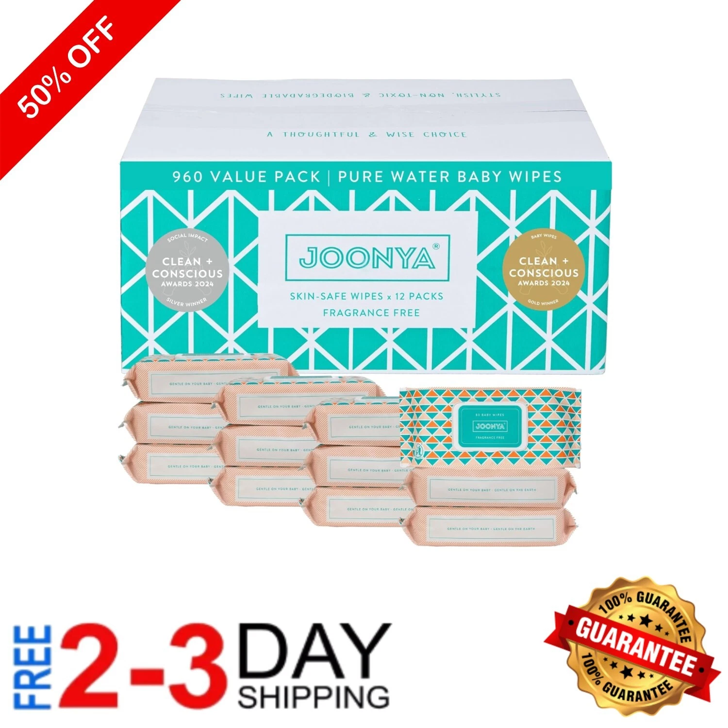 960 Count Fragrance-Free Baby Wipes - Eco-Friendly & Gentle for Sensitive Skin
Opens in a new window