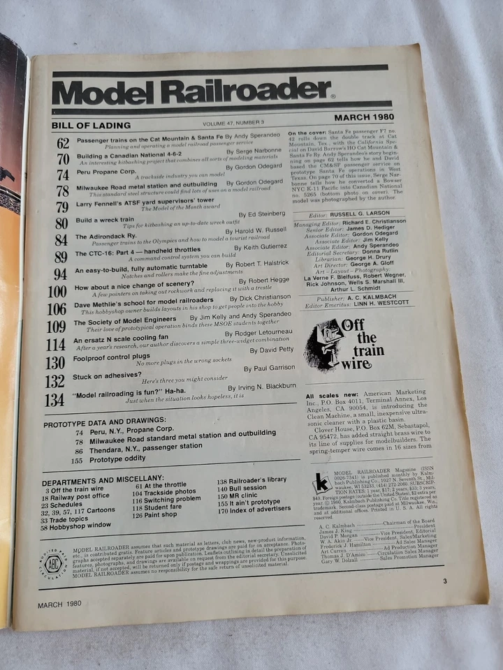 1980 March Model Railroader magazine Kitbash a CN Pacific (CP279) - Image 2 of 3