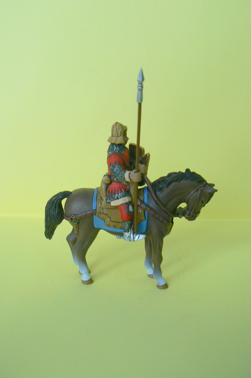 Figurine Elastolin – Chevalier à Cheval, Moyen Âge, 60mm, Plastique Peint, Très Bel état