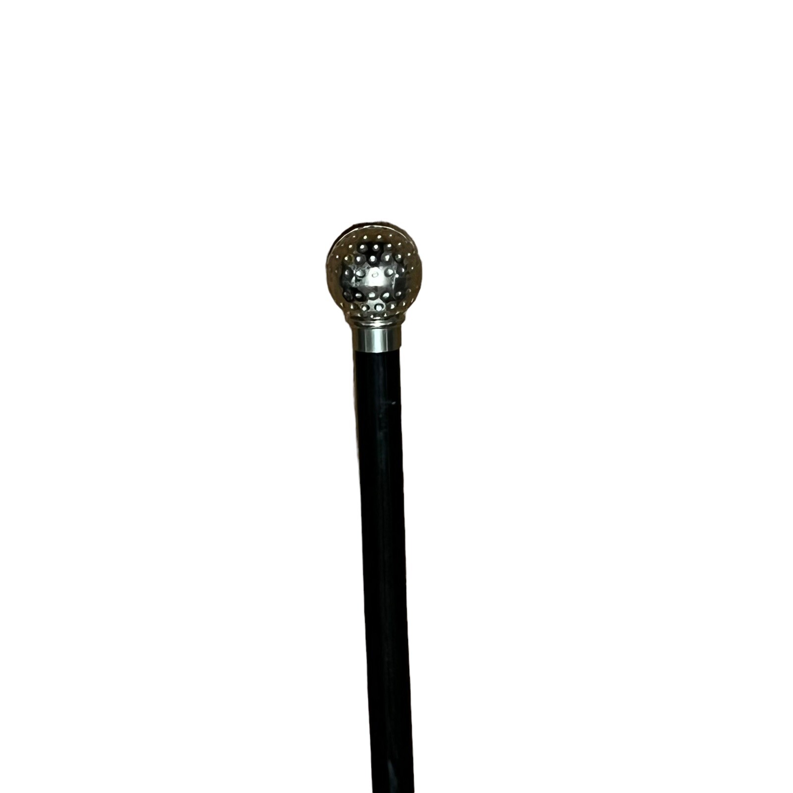 Vintage Italian Nickel Plated Golf Ball Handle Cane /… Gem